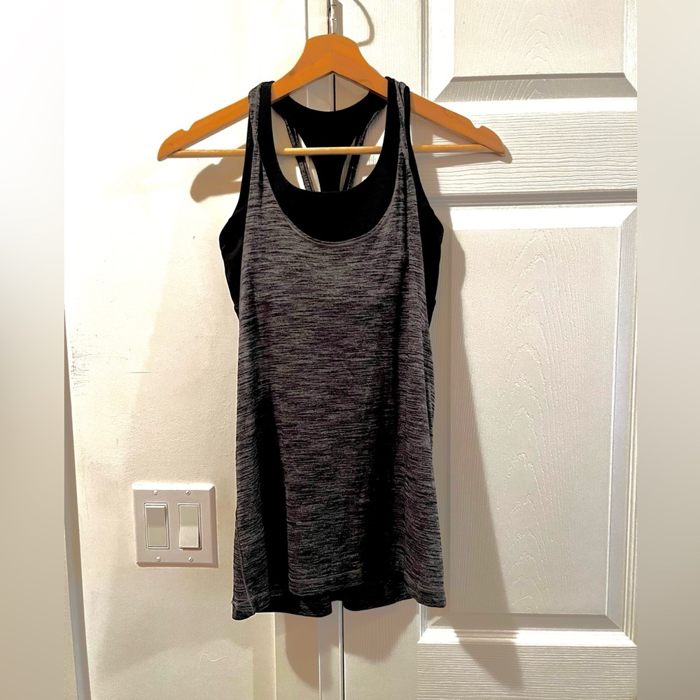 Lululemon Twist and Toil Tank
Heathered Black / Gray Workout Tank Size 4